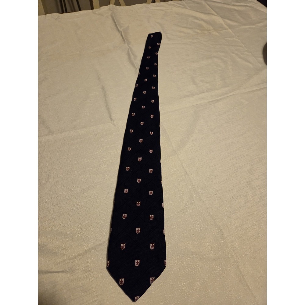 Vintage Ben Simons Crest Motif Tie, Historical Menswear Retailer